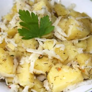 Cartofi natur cu telina si masline