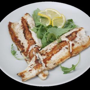 File pastrav la gratar + garnitura la alegere