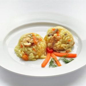 Orez cu ciuperci si morcovi