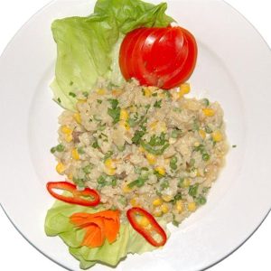 Orez cu mazare si ciuperci